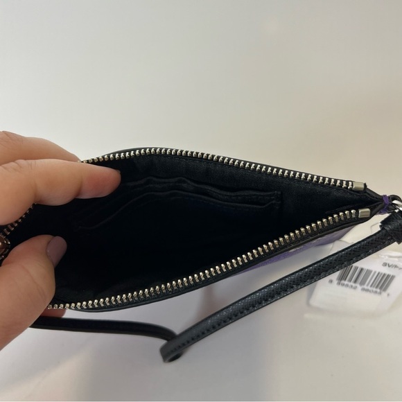 NWT Coach Bramble Rose Purple Leather Floral Print Wristlet Zip Closure - Picture 13 of 15